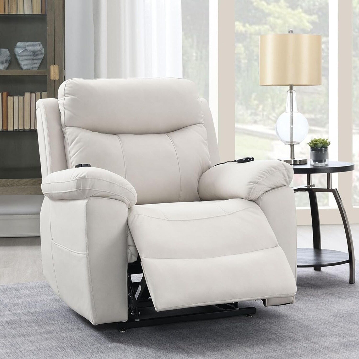 Fauteuil inclinable électrique rembourré en tissu avec design chauffant