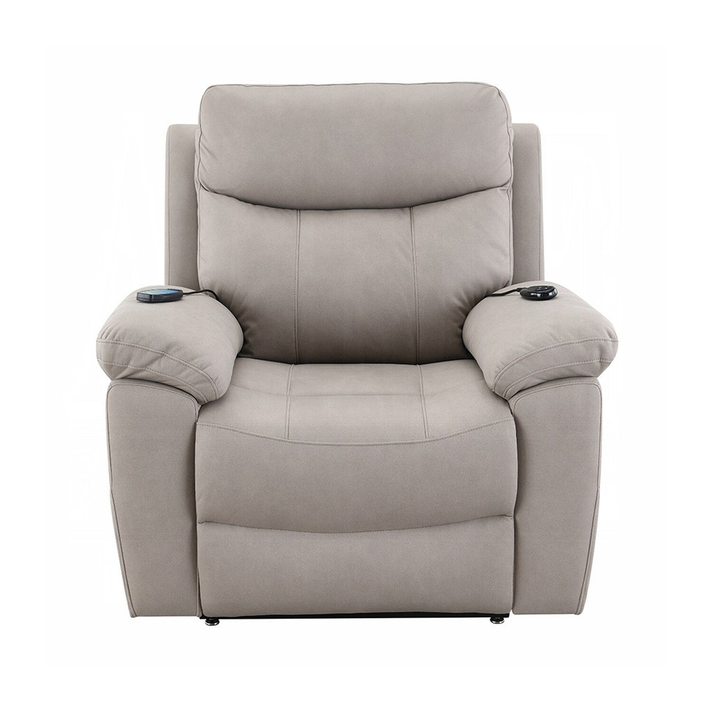 Fauteuil inclinable électrique rembourré en tissu avec design chauffant