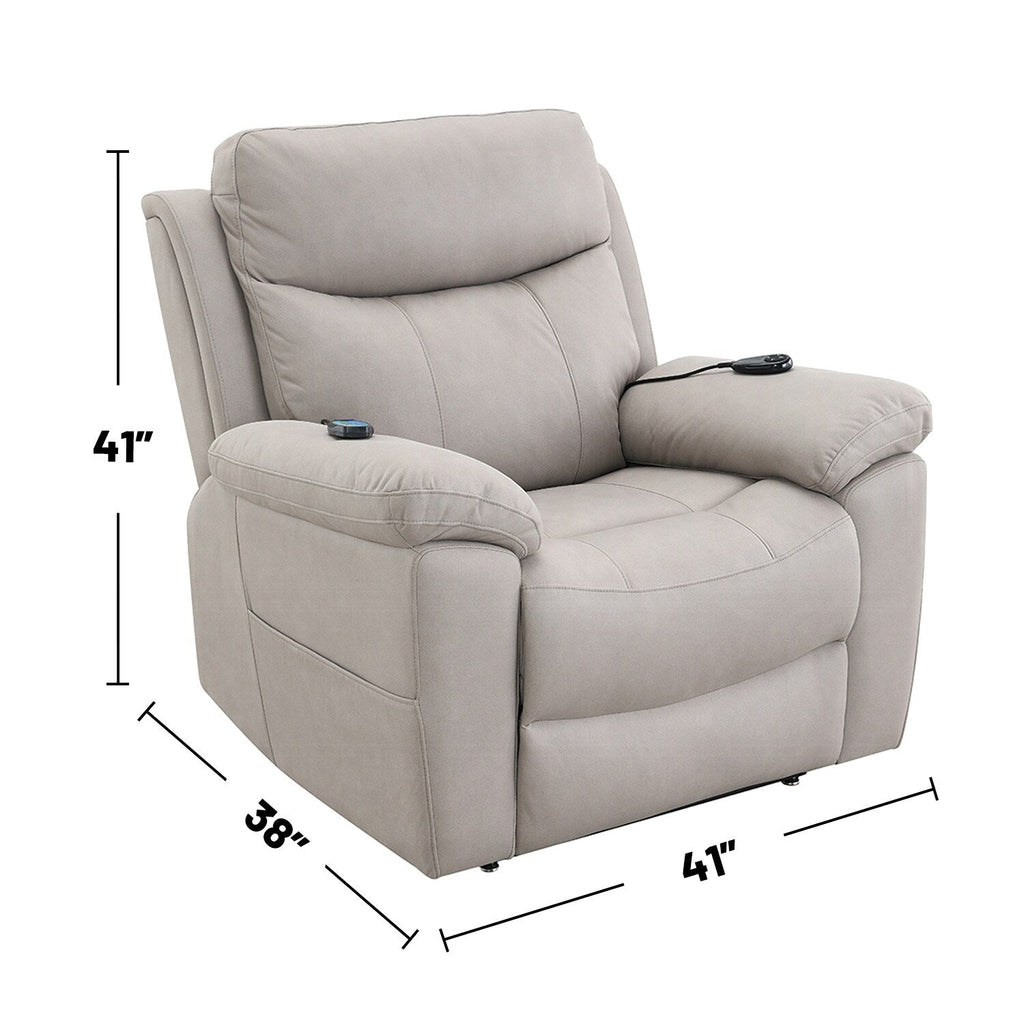 Fauteuil inclinable électrique rembourré en tissu avec design chauffant