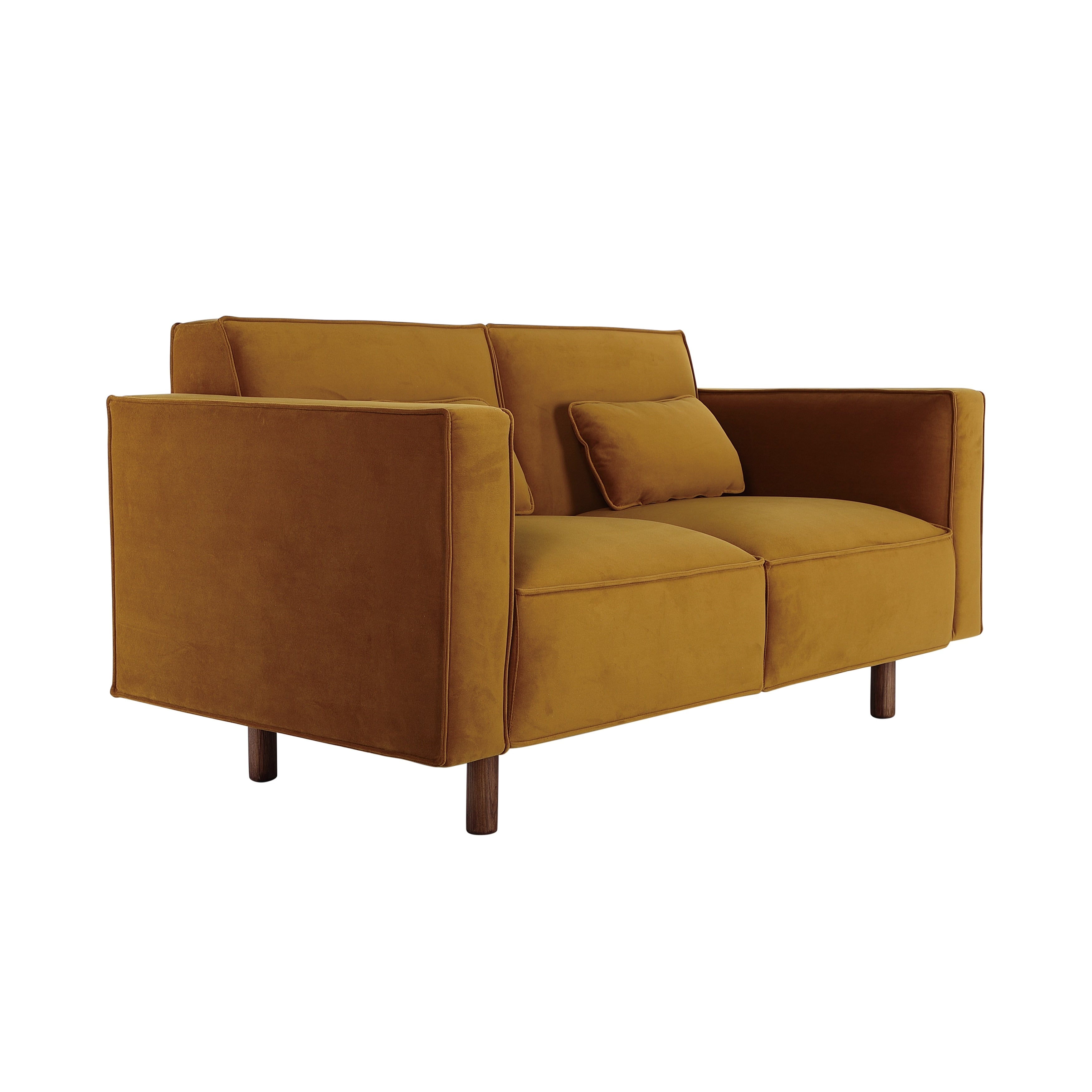 Canapé en tissu avec pieds en bois, Chartreuse - 63,0 L x 32,3 l x 31,9 H