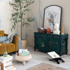 Canapé en tissu avec pieds en bois, Chartreuse - 63,0 L x 32,3 l x 31,9 H