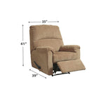 Fauteuil inclinable Zero Wall en tissu avec accoudoirs coussinés, beige