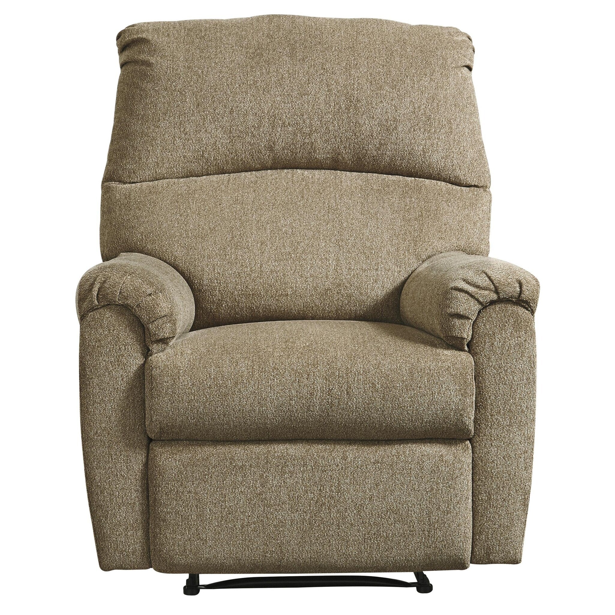 Fauteuil inclinable Zero Wall en tissu avec accoudoirs coussinés, beige