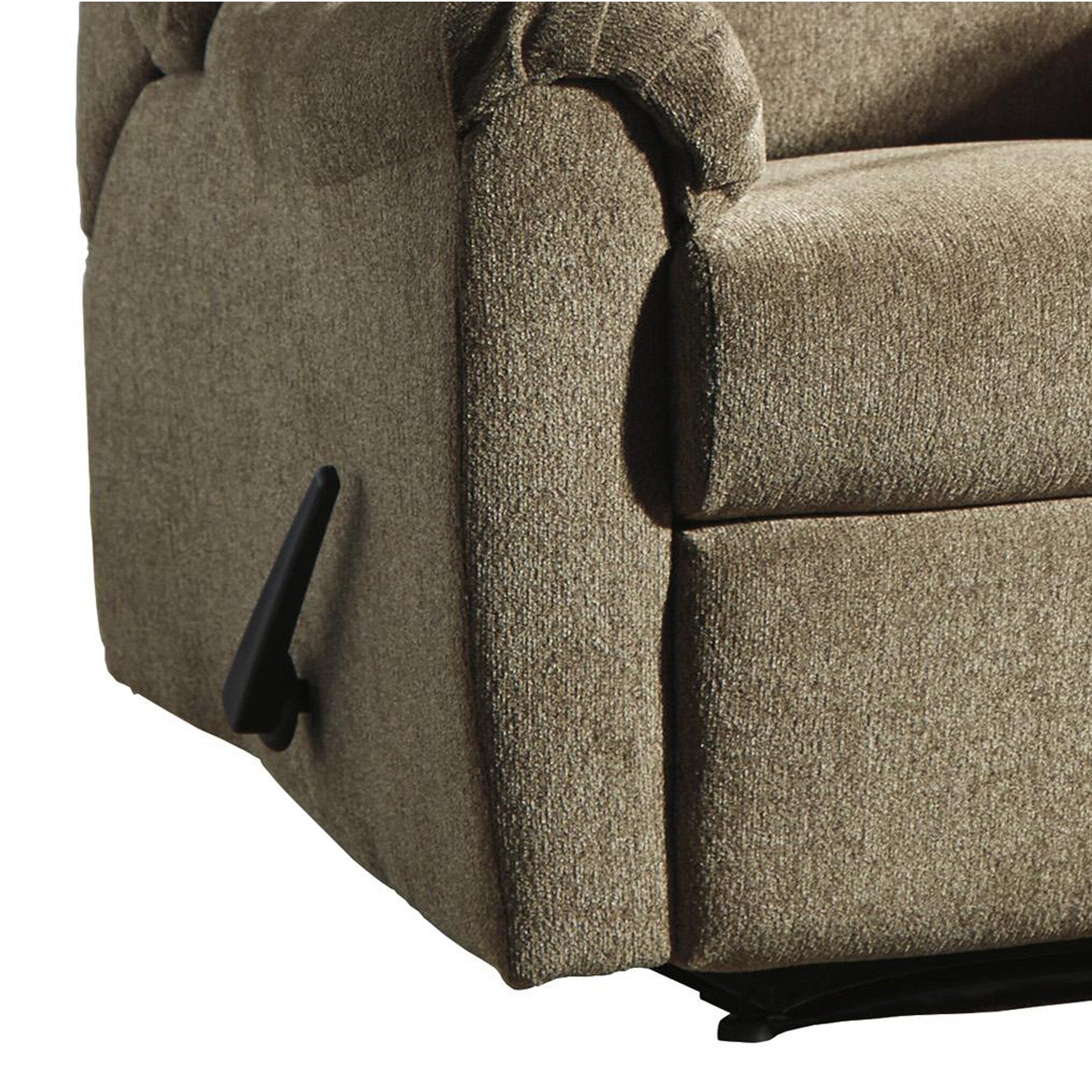 Fauteuil inclinable Zero Wall en tissu avec accoudoirs coussinés, beige