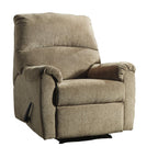 Fauteuil inclinable Zero Wall en tissu avec accoudoirs coussinés, beige