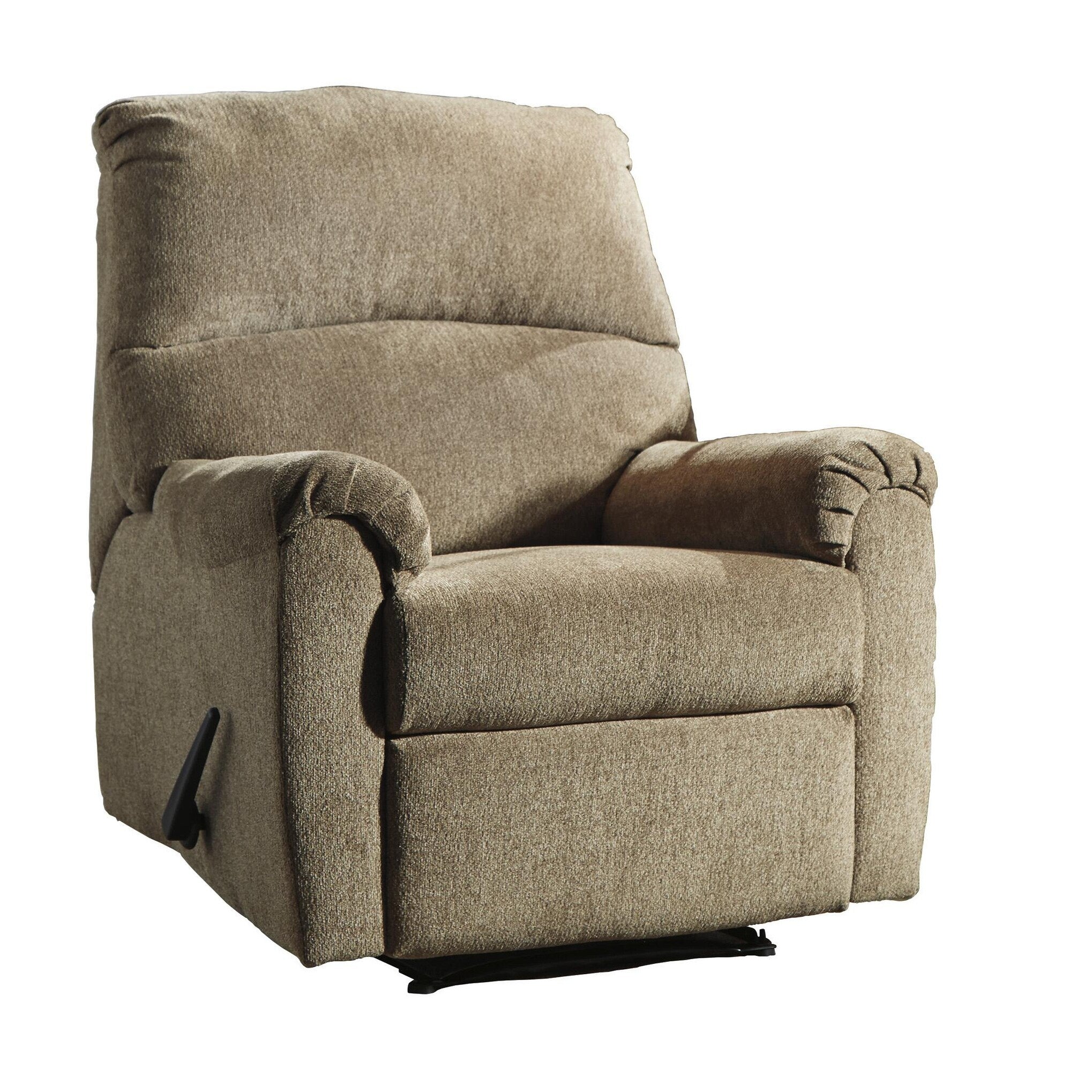 Fauteuil inclinable Zero Wall en tissu avec accoudoirs coussinés, beige