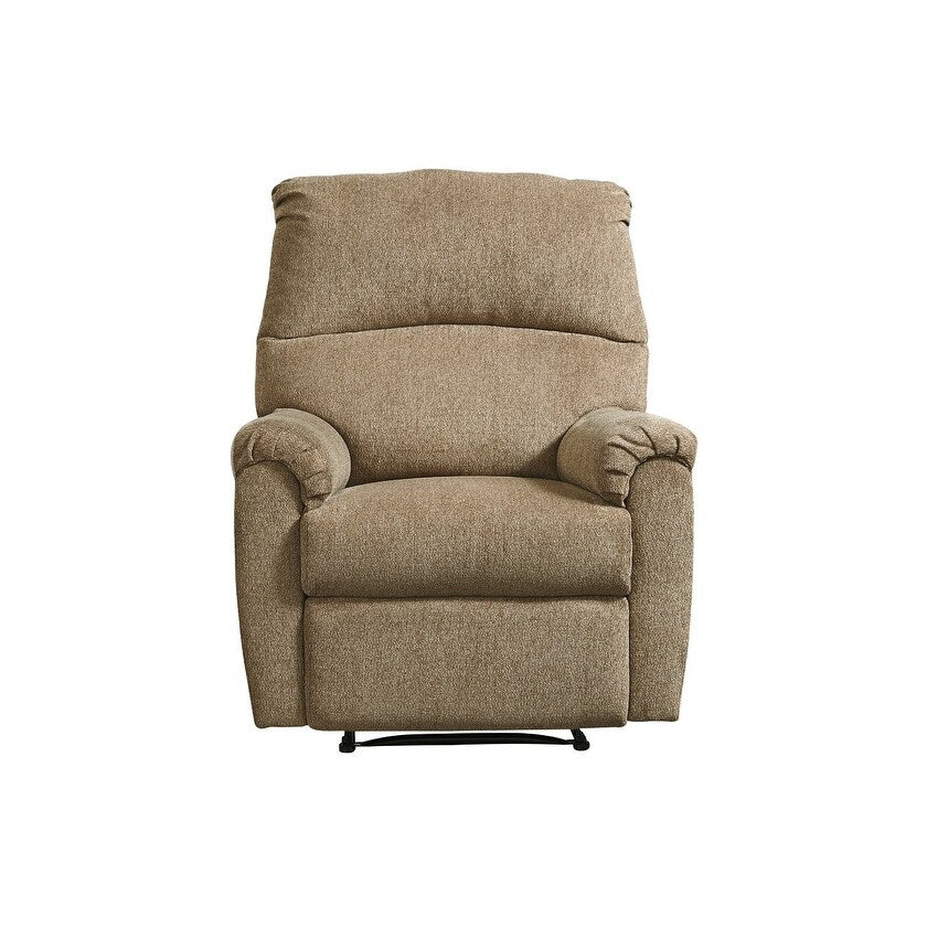 Fauteuil inclinable Zero Wall en tissu avec accoudoirs coussinés, beige