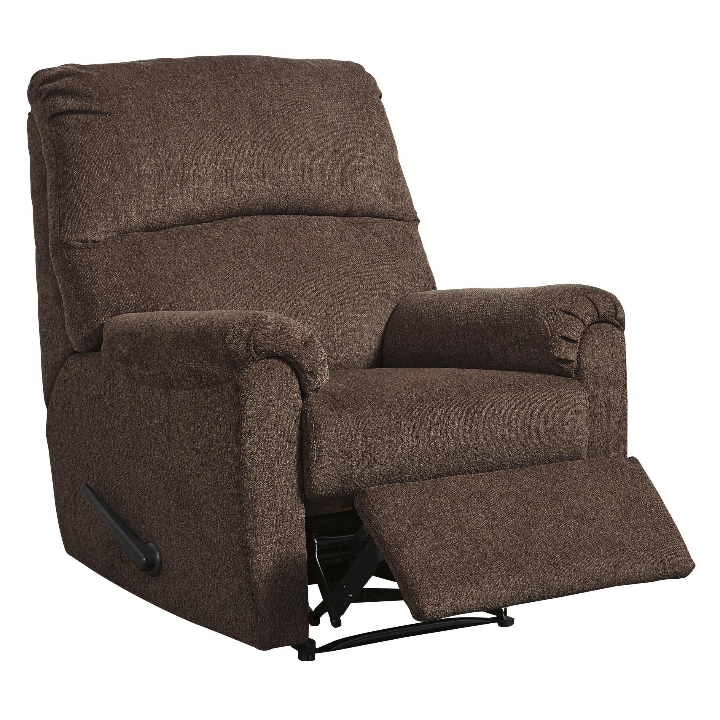 Fauteuil inclinable Zero Wall en tissu avec accoudoirs coussinés, marron