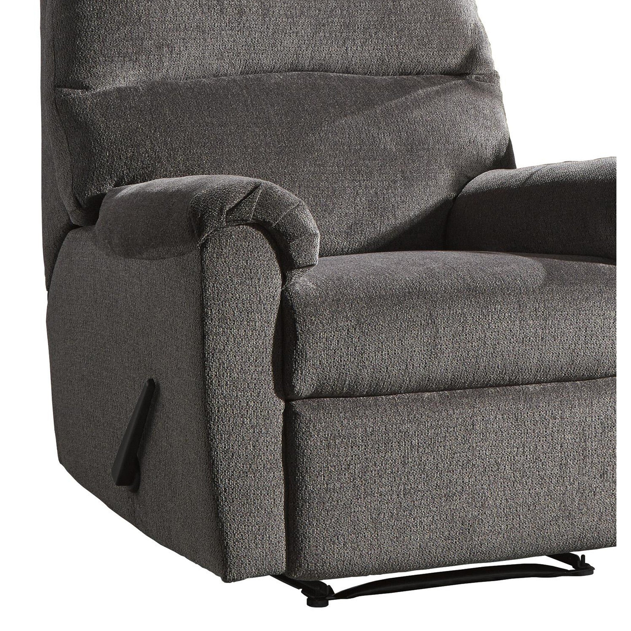 Fauteuil inclinable Zero Wall en tissu avec accoudoirs coussinés, gris