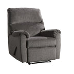 Fauteuil inclinable Zero Wall en tissu avec accoudoirs coussinés, gris