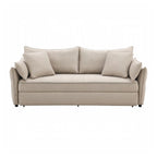 Canapé-lit gigogne en tissu et bois beige