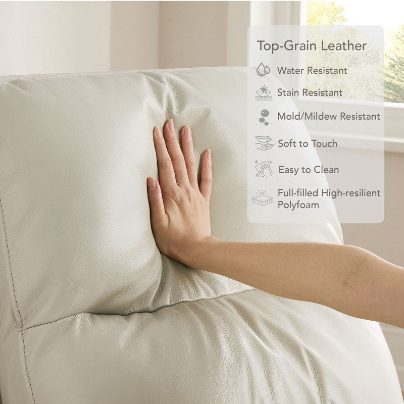 Fauteuil inclinable pivotant Farley en cuir véritable pour chambre d'enfant