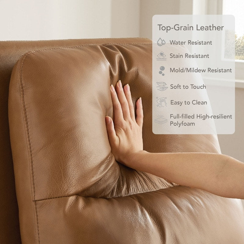 Fauteuil inclinable pivotant Farley en cuir véritable pour chambre d'enfant