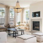 Lustre en perles de bois de ferme moderne