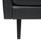 Canapé 3 places en similicuir avec pieds en bois de bouleau