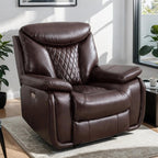 Fauteuil inclinable électrique en cuir Ebello avec repose-pieds confortable pour le salon