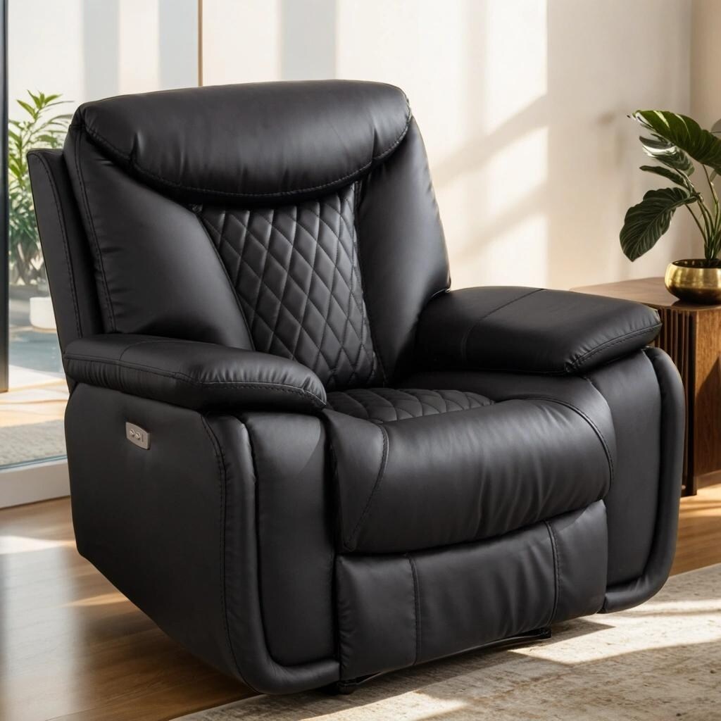 Fauteuil inclinable électrique en cuir Ebello avec repose-pieds confortable pour le salon
