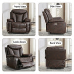 Fauteuil inclinable électrique en cuir Ebello avec repose-pieds confortable pour le salon