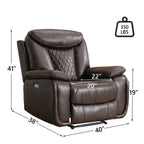 Fauteuil inclinable électrique en cuir Ebello avec repose-pieds confortable pour le salon