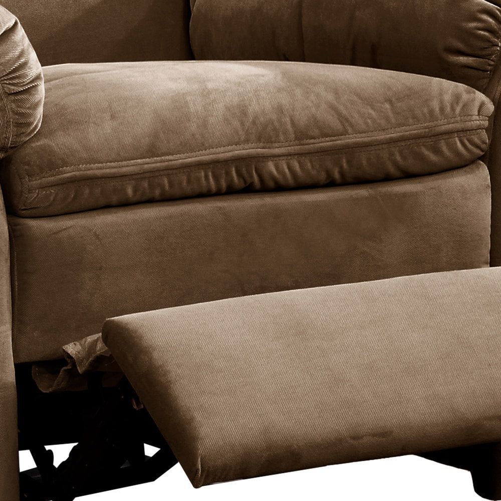 Fauteuil inclinable électrique transitionnel en tissu marron Roseway de Copper Grove