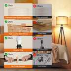 Lampadaire trépied en noyer noir de 63 po avec pieds en bois massif