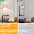 Lampadaire de 62 pouces avec bureau à magazines - Style tiroir