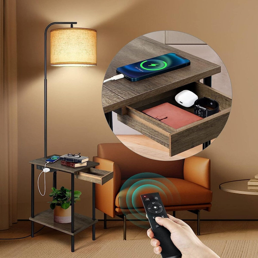 Lampadaire de 62 pouces avec bureau à magazines - Style tiroir