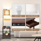 Lampadaire de 62 pouces avec bureau à magazines - Style tiroir