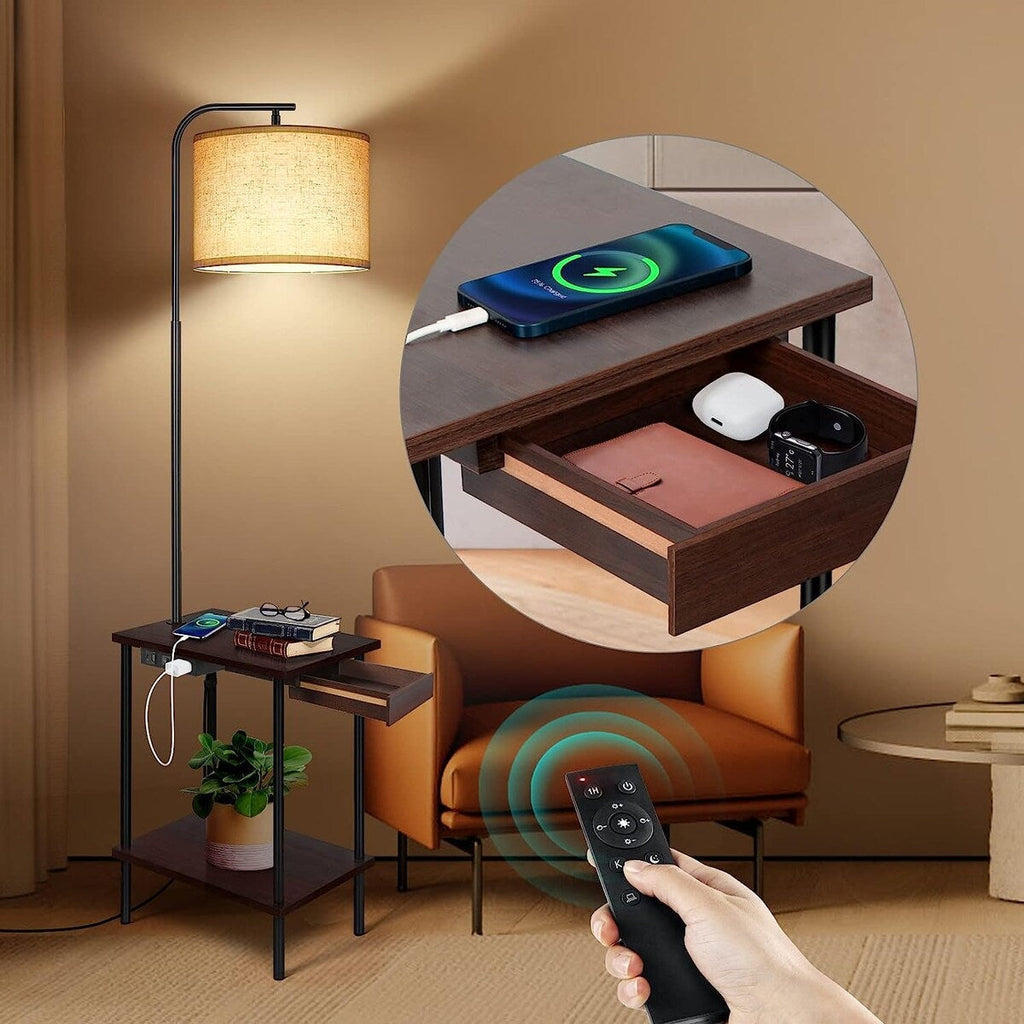 Lampadaire de 62 pouces avec bureau à magazines - Style tiroir