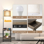 Lampadaire de 62 pouces avec bureau à magazines - Style tiroir