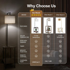 Lampadaire de 62 pouces avec table à magazines carrée - noyer