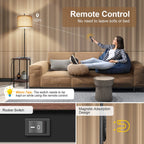 Lampadaire de 62 pouces avec table à magazines carrée - noyer