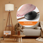 Lampadaire trépied en noyer de 63 po avec pieds et plateau en bois massif