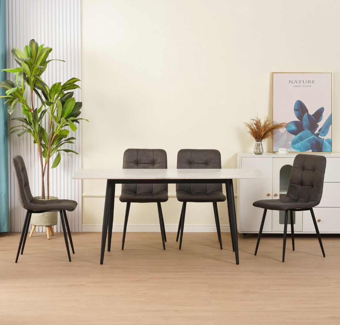 1.6 Table et 6 chaises en pierre frittée Apollo 