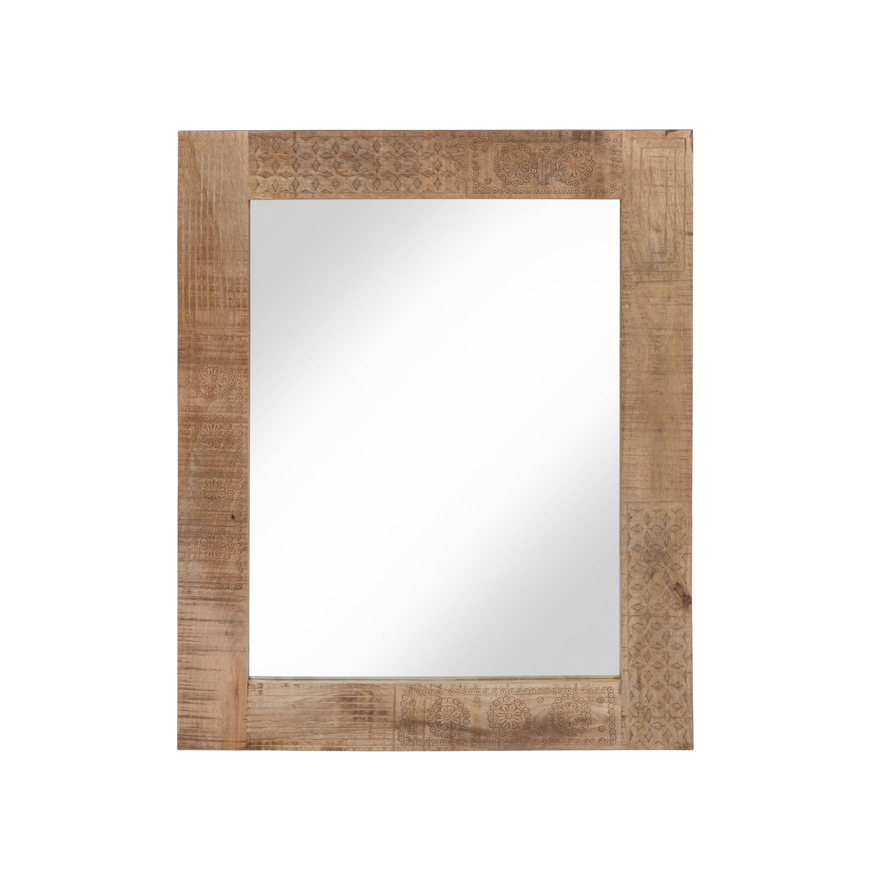 Miroir mural rustique en bois massif naturel Carina de Furniture of America