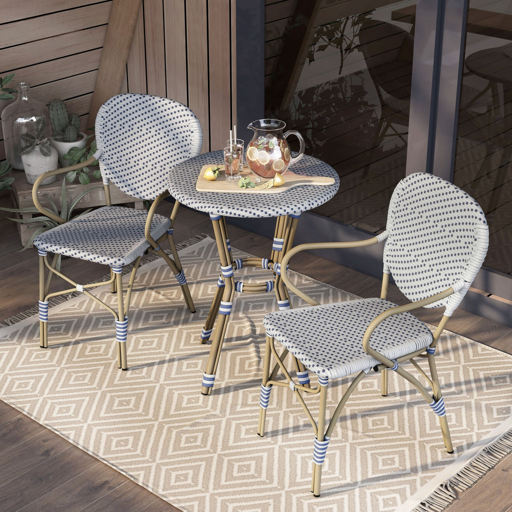 Ensemble bistro d'extérieur en aluminium 3 pièces Courtnie French Country par Furniture of America