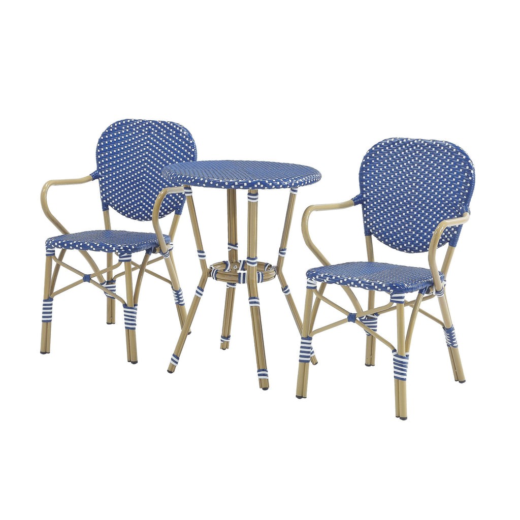 Ensemble bistro d'extérieur en aluminium 3 pièces Courtnie French Country par Furniture of America
