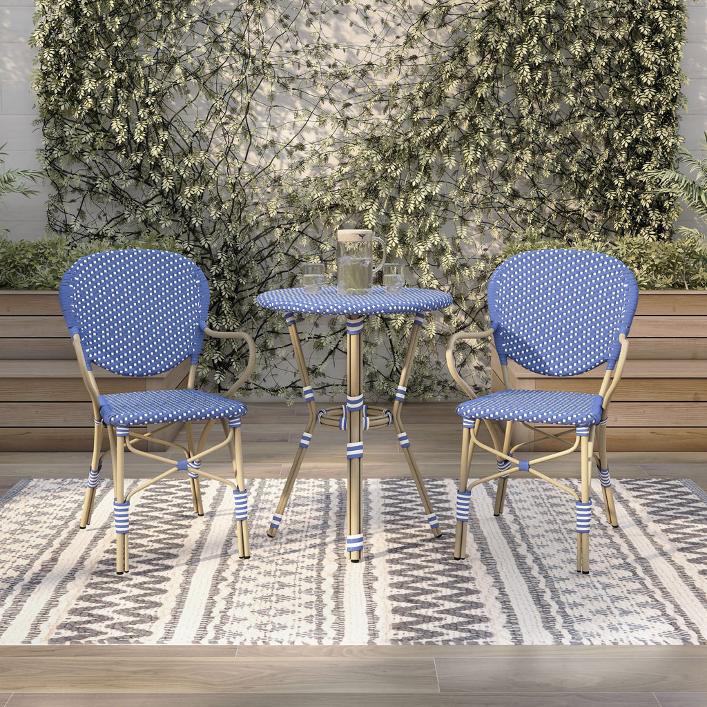 Ensemble bistro d'extérieur en aluminium 3 pièces Courtnie French Country par Furniture of America