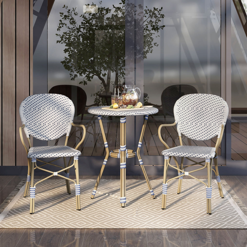 Ensemble bistro d'extérieur en aluminium 3 pièces Courtnie French Country par Furniture of America
