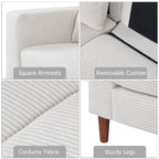 74 canapés pour le salon, canapés causeuse en velours côtelé, petit canapé avec 2 coussins, canapé facile à monter pour les petits espaces