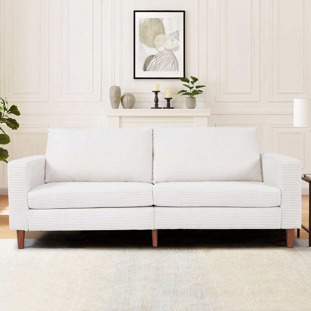 74 canapés pour le salon, canapés causeuse en velours côtelé, petit canapé avec 2 coussins, canapé facile à monter pour les petits espaces