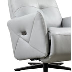 Christopher Knight Home - Fauteuil inclinable Alexander Plush en cuir reconstitué avec appui-tête et repose-pieds réglables, pivotant à 360 degrés