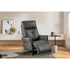Christopher Knight Home - Fauteuil inclinable Alexander Plush en cuir reconstitué avec appui-tête et repose-pieds réglables, pivotant à 360 degrés