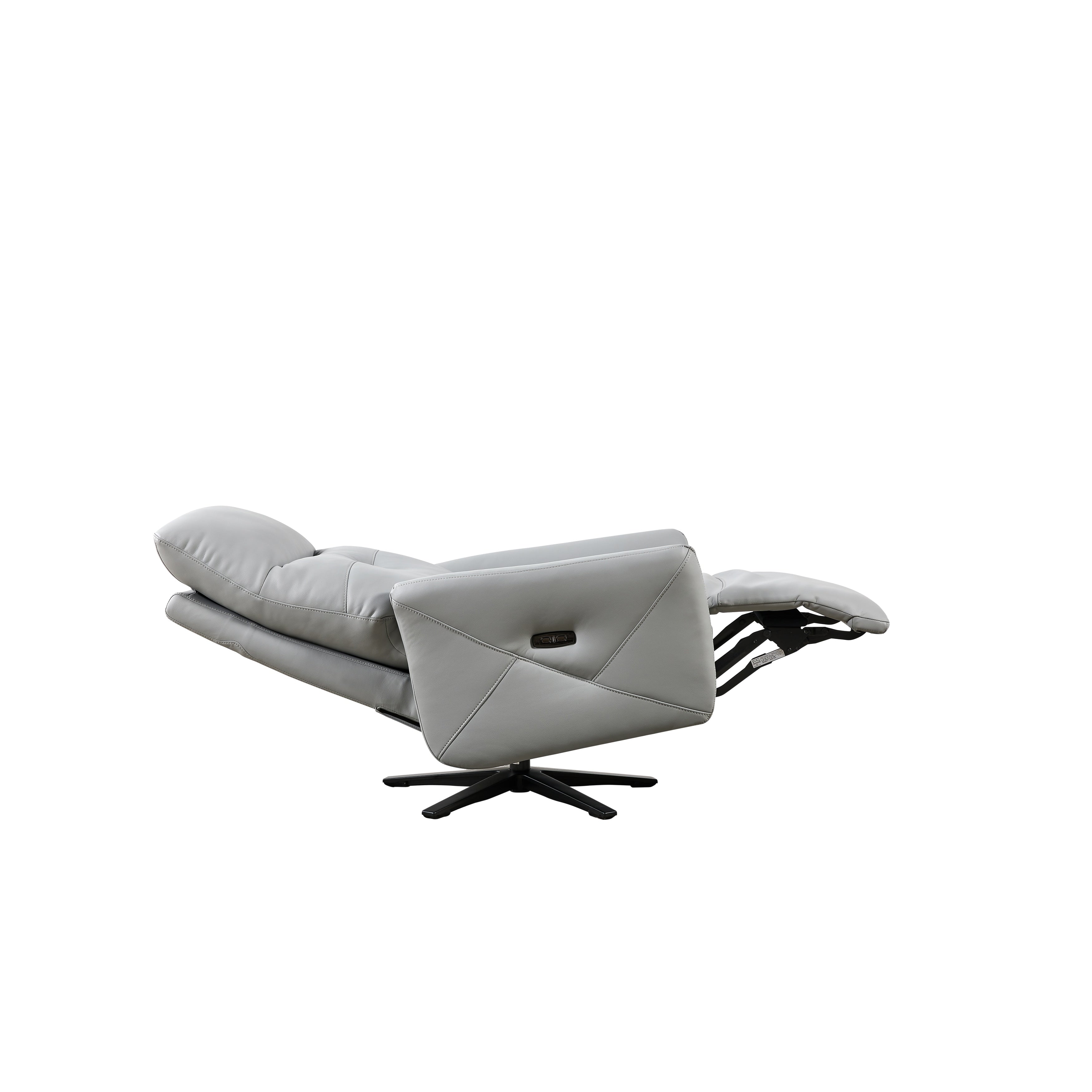 Christopher Knight Home - Fauteuil inclinable Alexander Plush en cuir reconstitué avec appui-tête et repose-pieds réglables, pivotant à 360 degrés