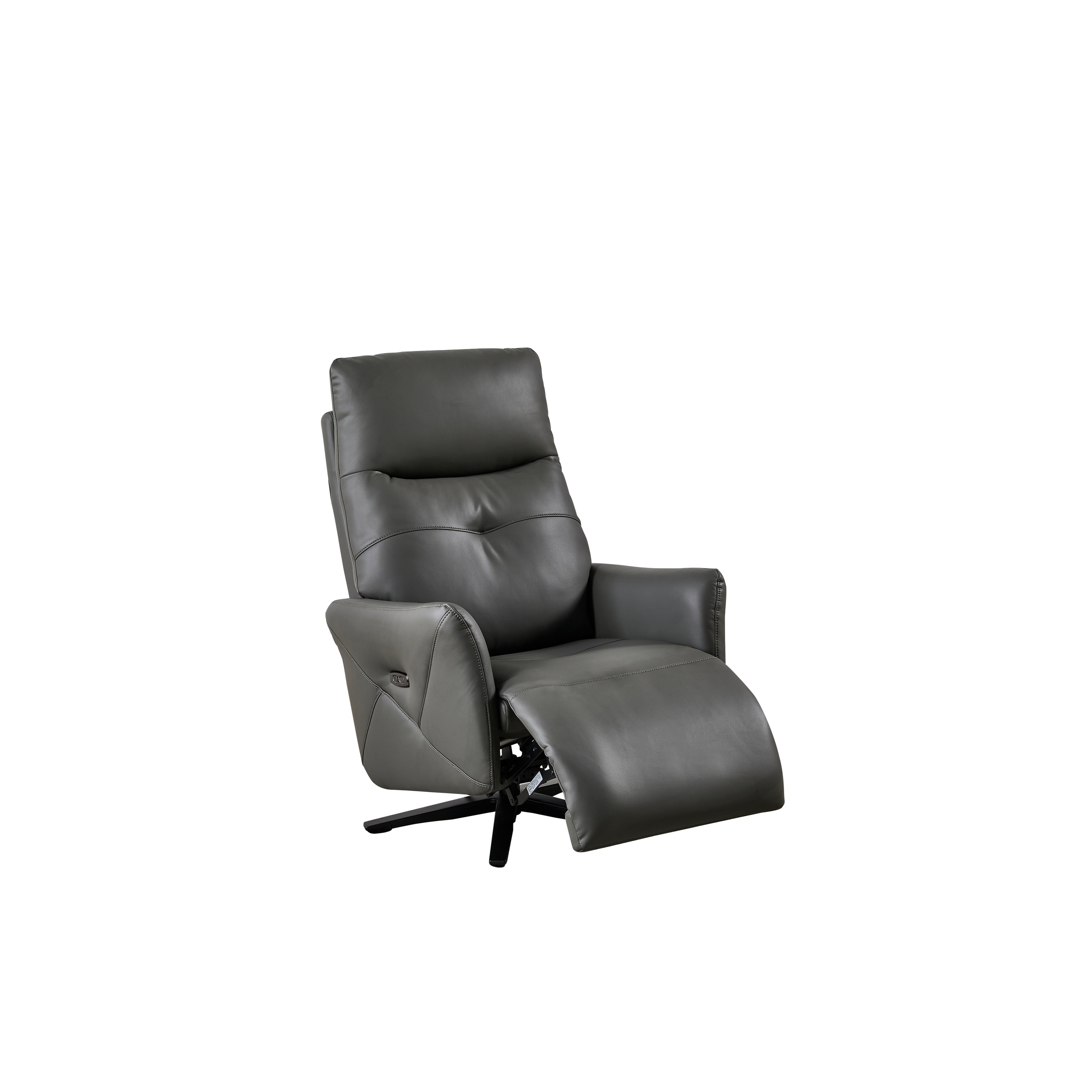Christopher Knight Home - Fauteuil inclinable Alexander Plush en cuir reconstitué avec appui-tête et repose-pieds réglables, pivotant à 360 degrés