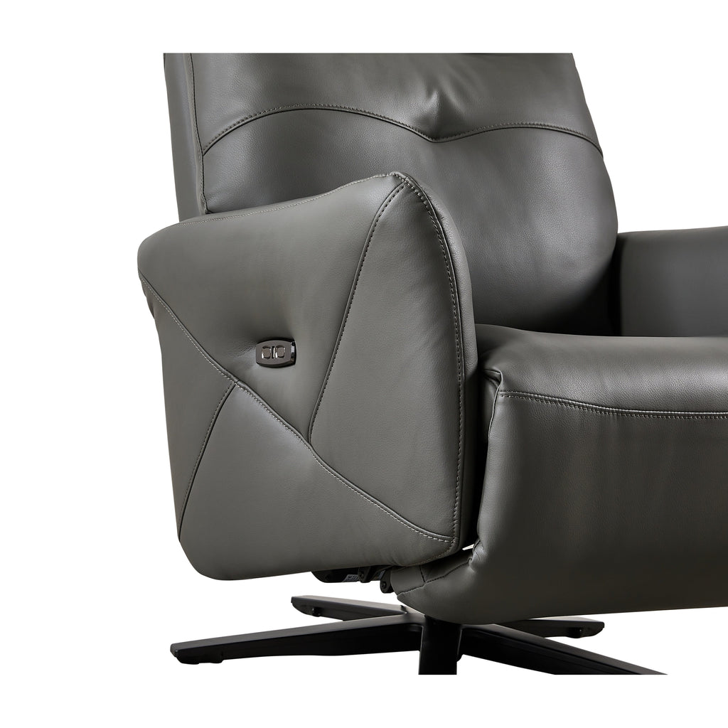 Christopher Knight Home - Fauteuil inclinable Alexander Plush en cuir reconstitué avec appui-tête et repose-pieds réglables, pivotant à 360 degrés