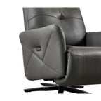 Christopher Knight Home - Fauteuil inclinable Alexander Plush en cuir reconstitué avec appui-tête et repose-pieds réglables, pivotant à 360 degrés