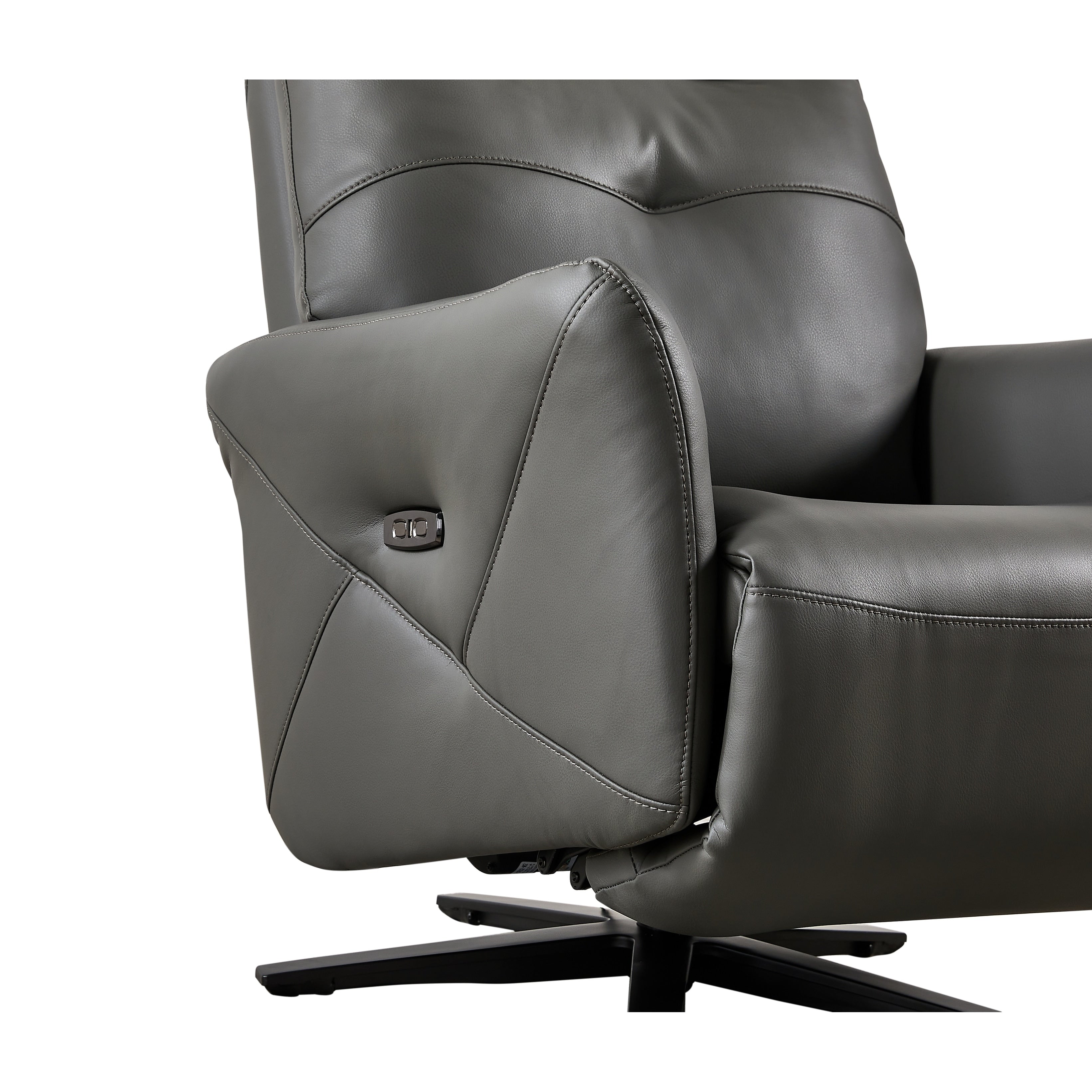 Christopher Knight Home - Fauteuil inclinable Alexander Plush en cuir reconstitué avec appui-tête et repose-pieds réglables, pivotant à 360 degrés