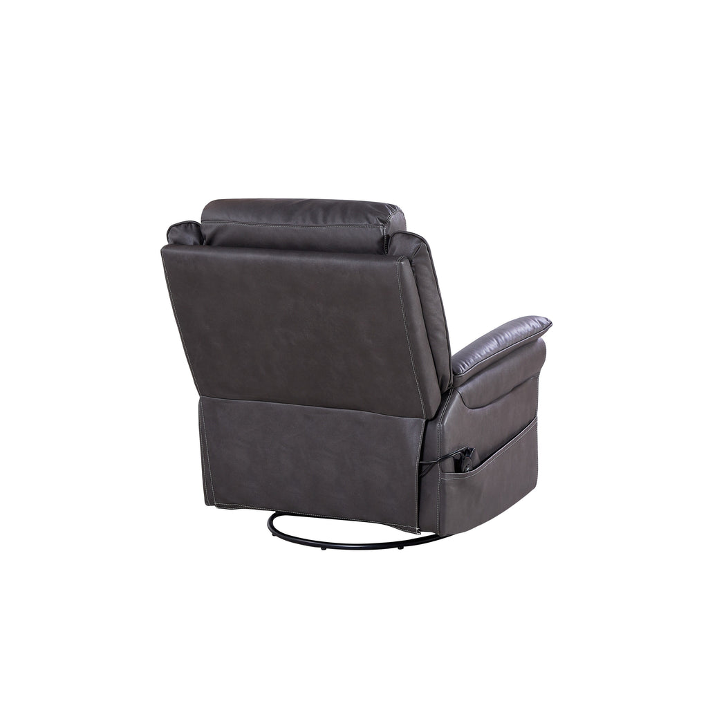 Christopher Knight Home - Fauteuil inclinable pivotant Harrison Soft Power avec chauffage et massage, accoudoirs coussinés, pour espaces de vie