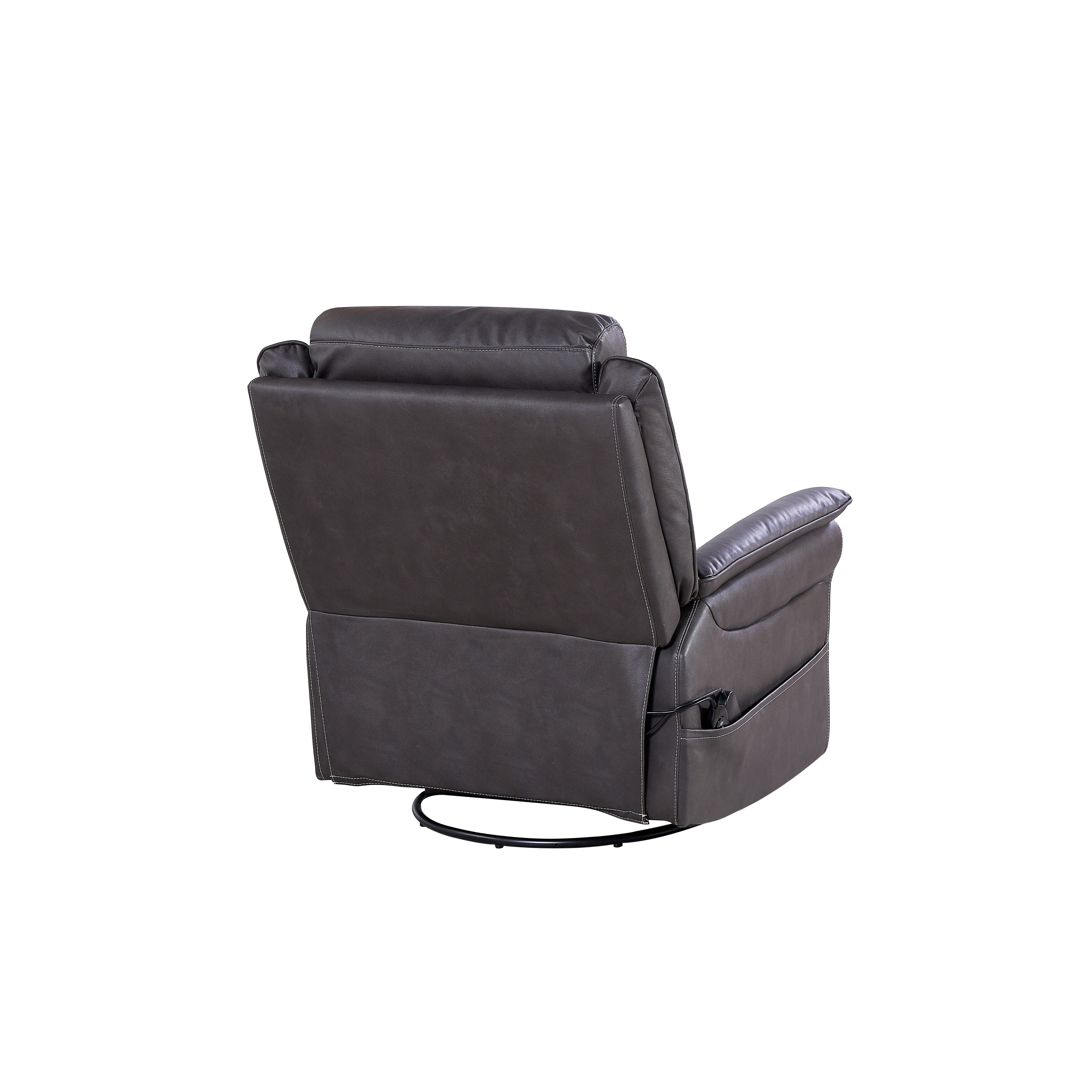 Christopher Knight Home - Fauteuil inclinable pivotant Harrison Soft Power avec chauffage et massage, accoudoirs coussinés, pour espaces de vie